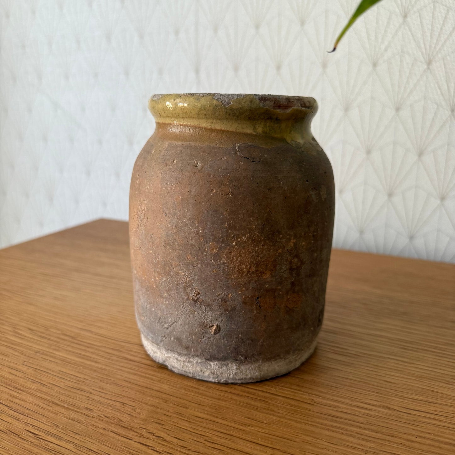 RARE HANDMADE GLAZED YELLOW ANTIQUE FRENCH CONFIT POT TERRACOTTA 2904259