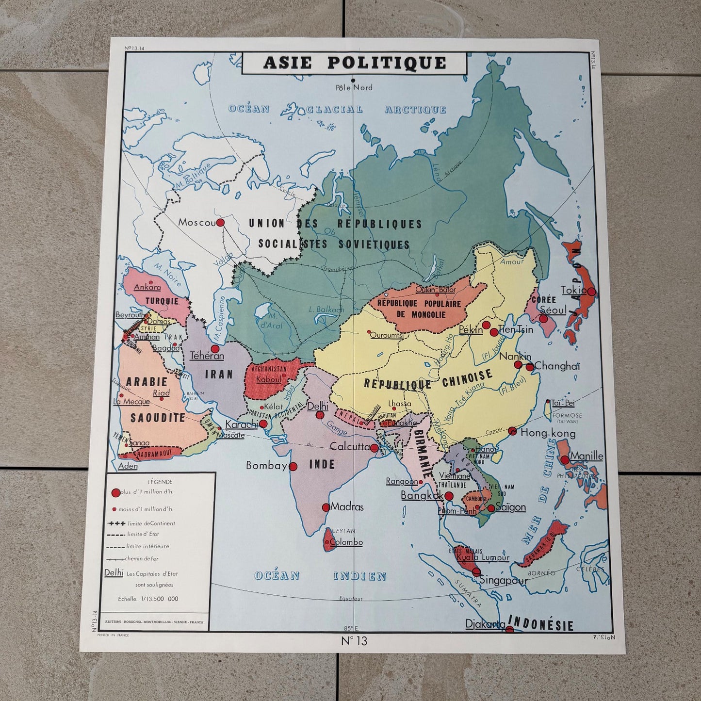 Vintage French School Map Poster Geography Education Set 20082627 Fleamarketfrance