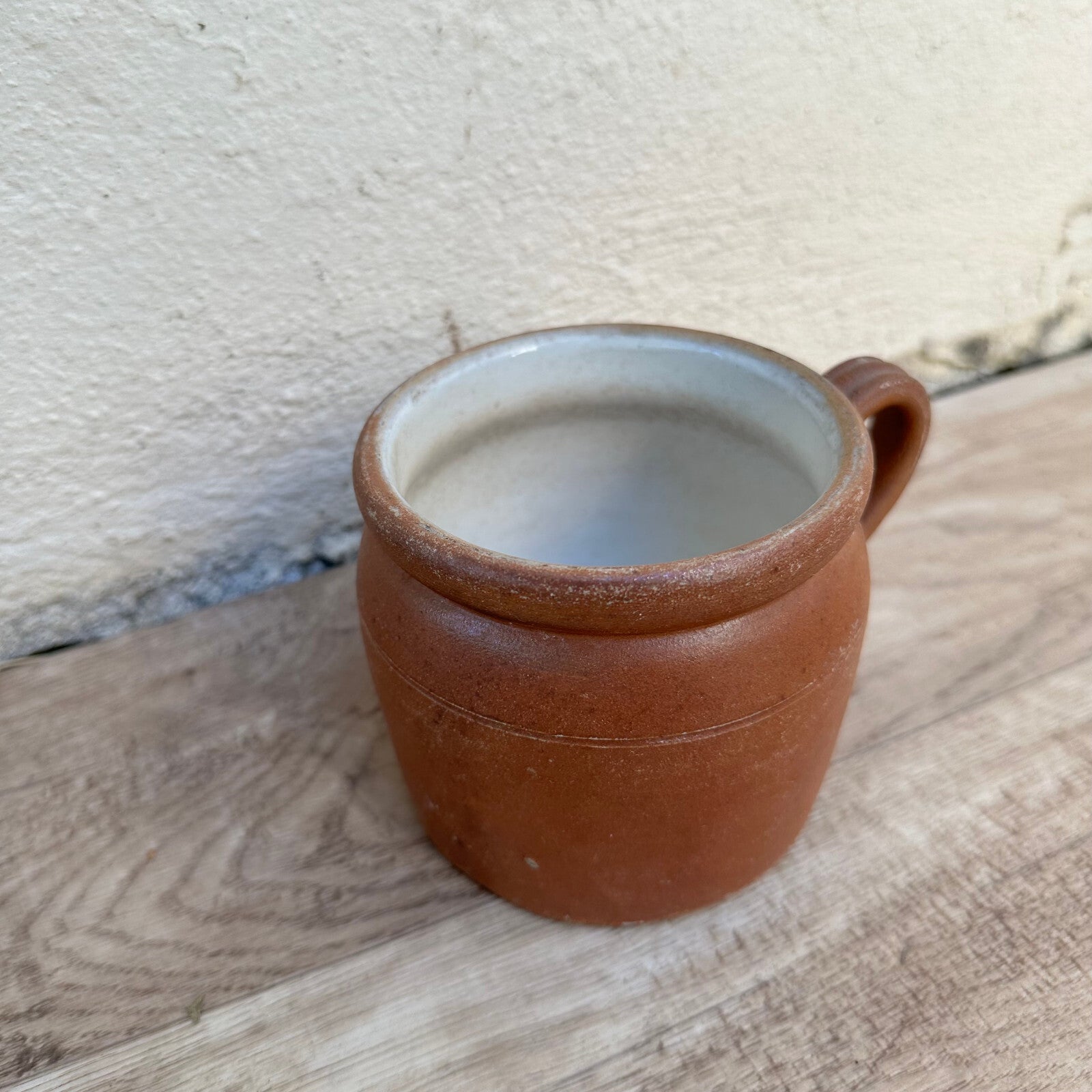 French Stoneware Mug Brown Vintage Pottery Cup Coffee Tea 01112321 Made in France