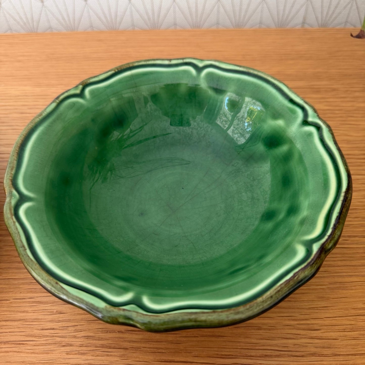 Atelier Du Sage France Soup Bowls Set of 2 Hand Painted Green Dieulefit 201026 Atelier Du Sage