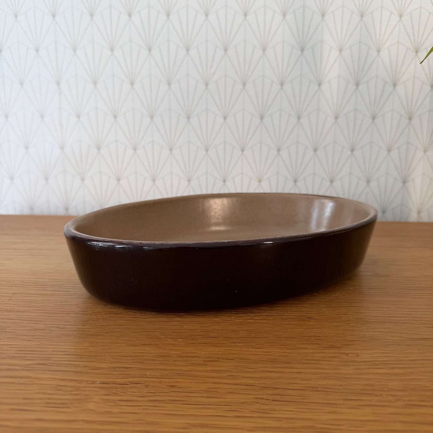 French Pottery Gratin Dish Oval Brown Stoneware Terrine Baking 1006267 Fleamarketfrance