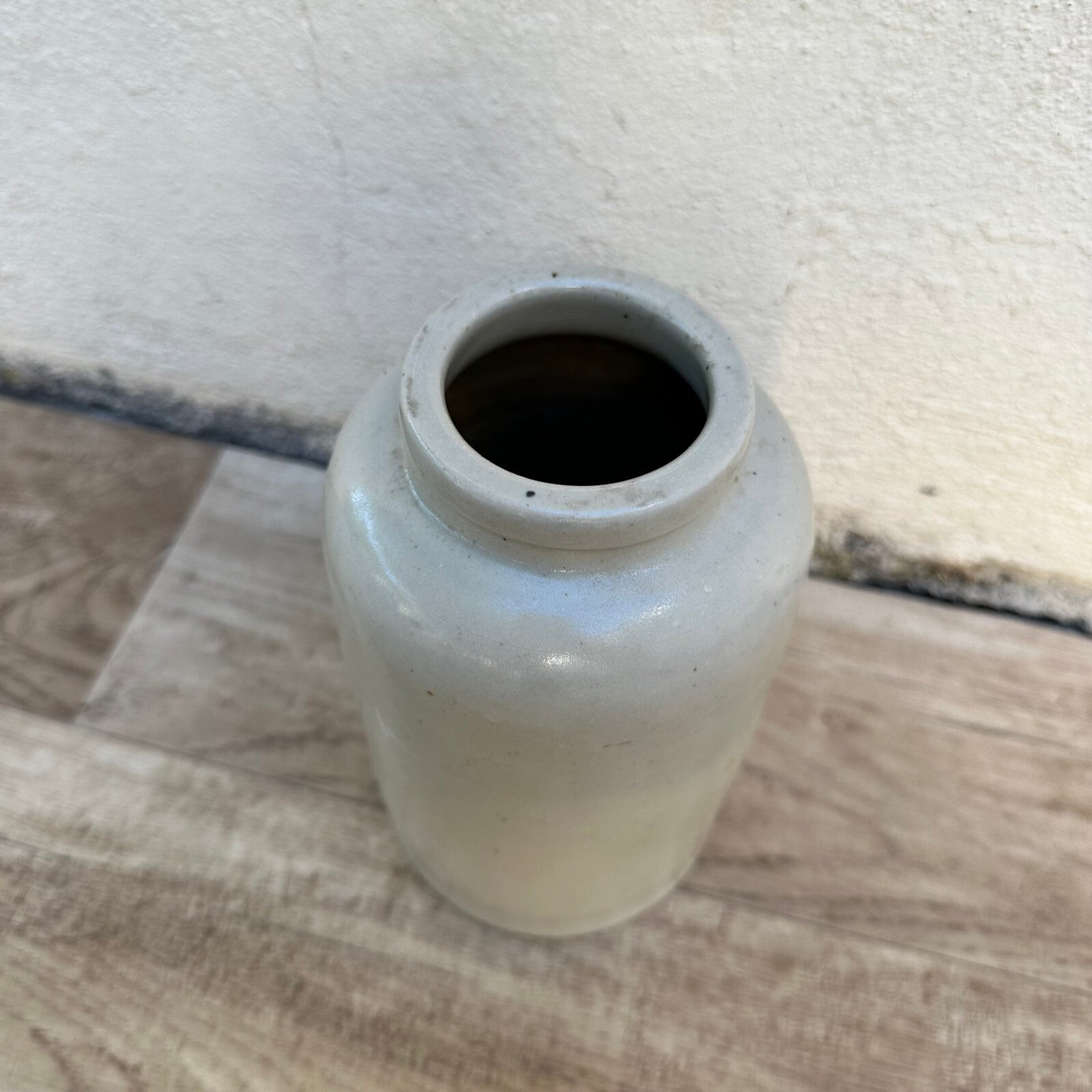 French Stoneware Mustard Pot Antique Glazed Pottery 7" 2009234 Unmarked