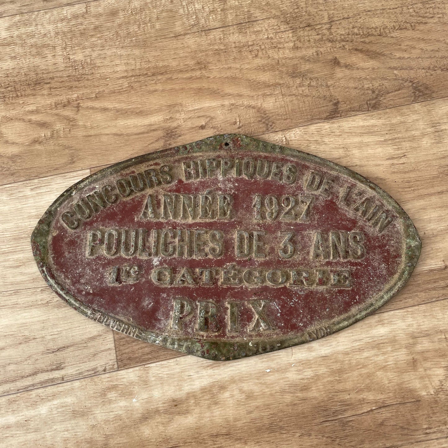 FRENCH VINTAGE AGRICULTURE PLAQUE TROPHY AWARD ANIMALS PRIZE SIGN 1927 11032510