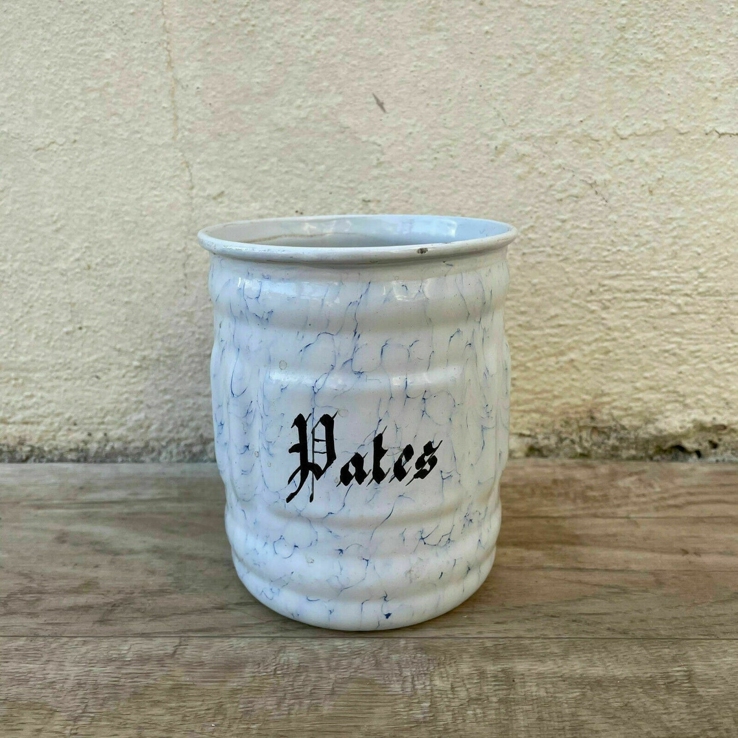 French Enamel Canister Vintage Bistro Kitchen Storage Pot 1900s 03112111 Fleamarketfrance