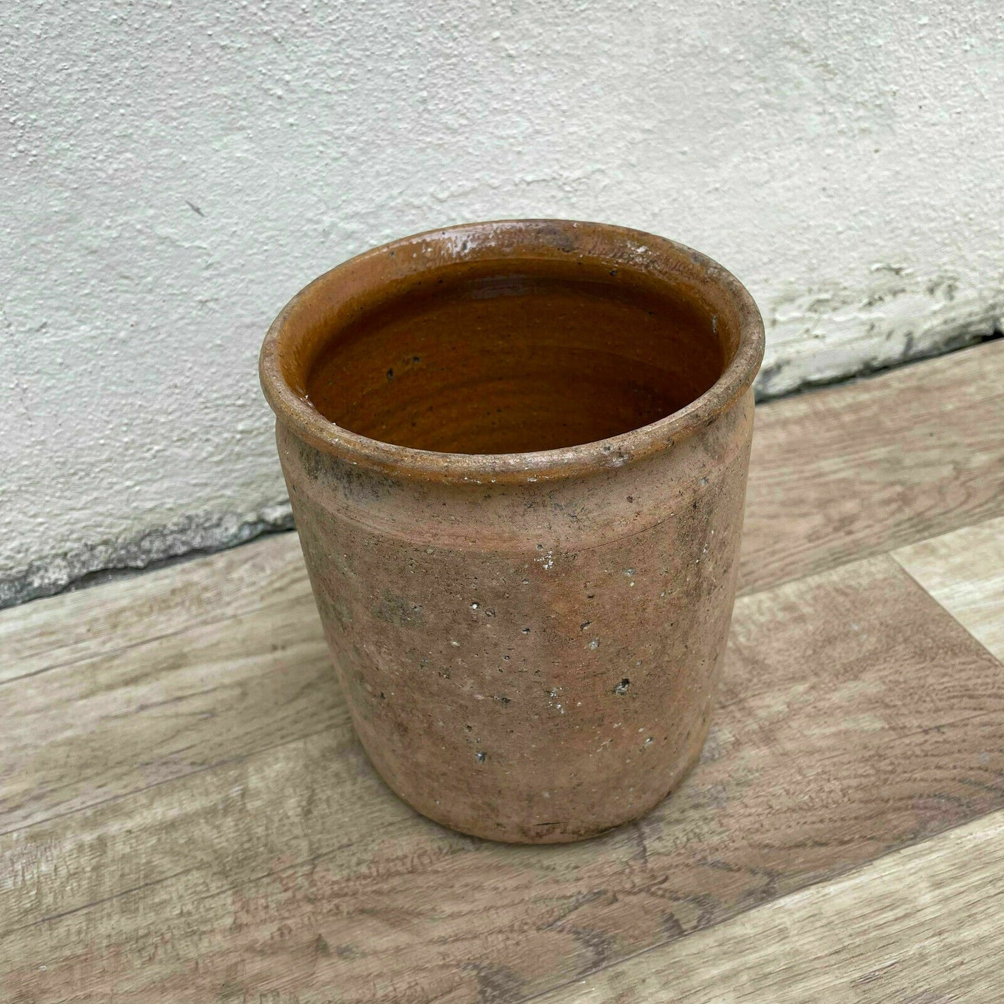 HANDMADE GLAZED TERRA COTTA ANTIQUE FRENCH CONFIT POT 1310228 - Fleamarketfrance