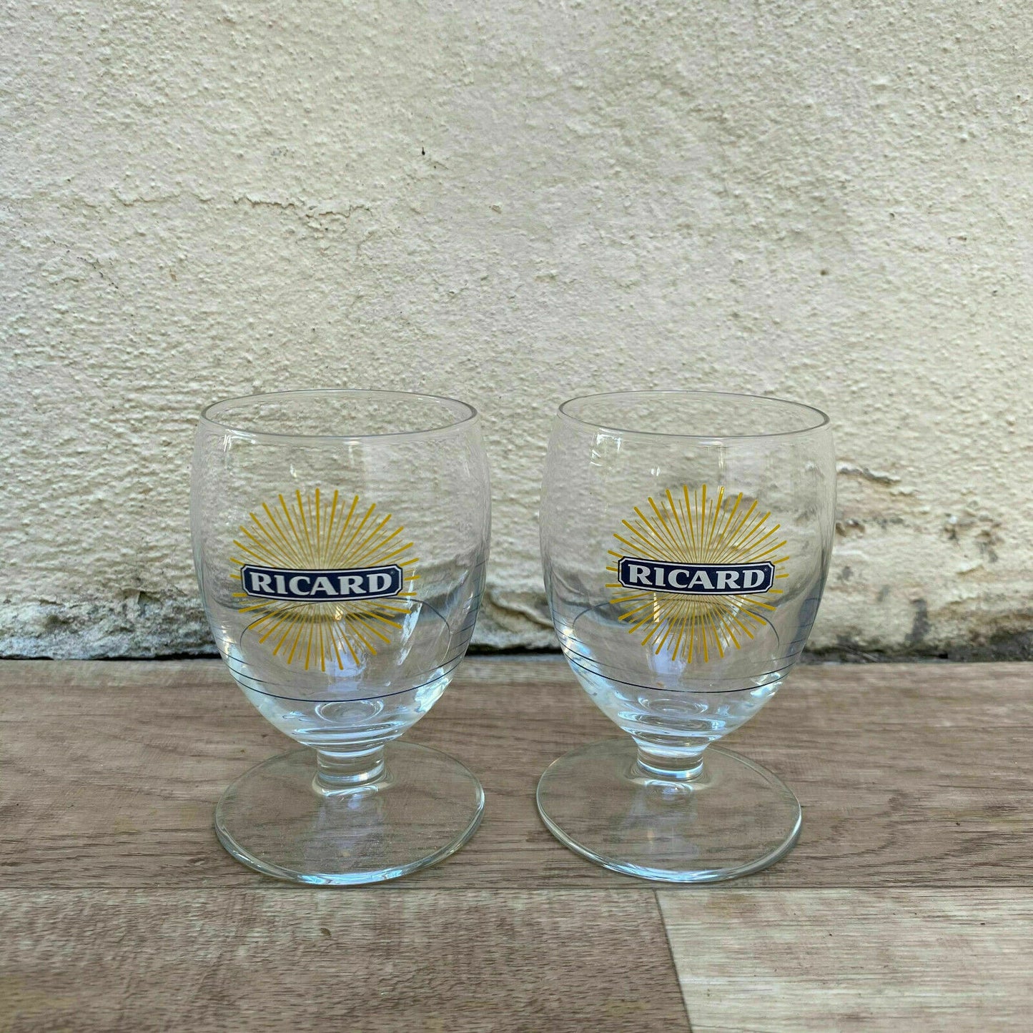Vintage French Ricard Pastis Glasses Sunburst Logo Set 23092019 Does Not Apply