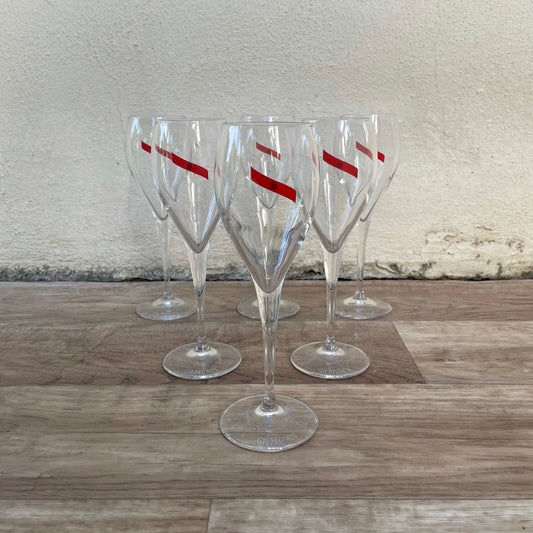 Vintage Mumm Champagne Flutes Set 6 Crystal Glasses France 22022318 mumm