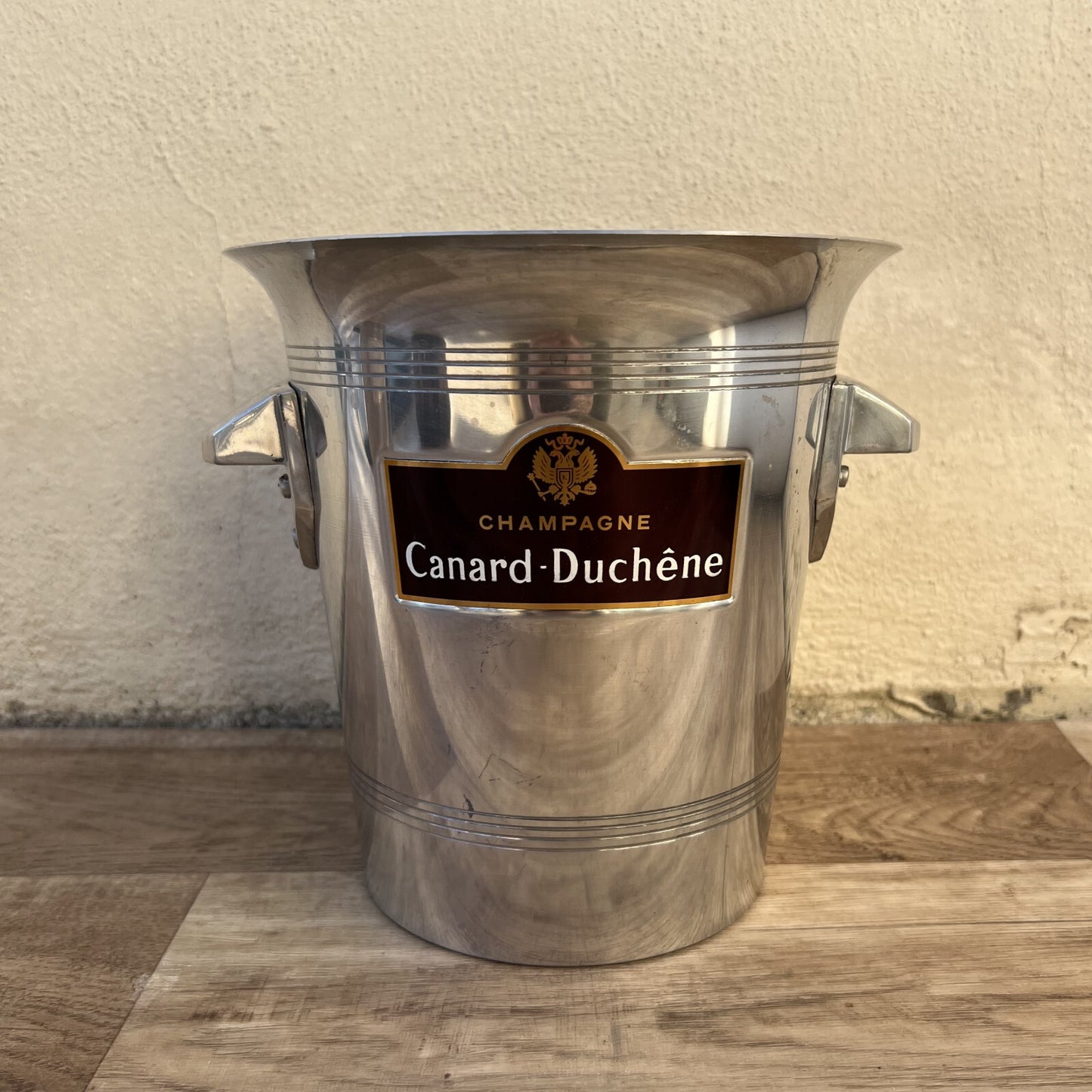 French Champagne Ice Bucket Canard-Duchene Silver Metal Vintage 27102415 Canard-Duchêne
