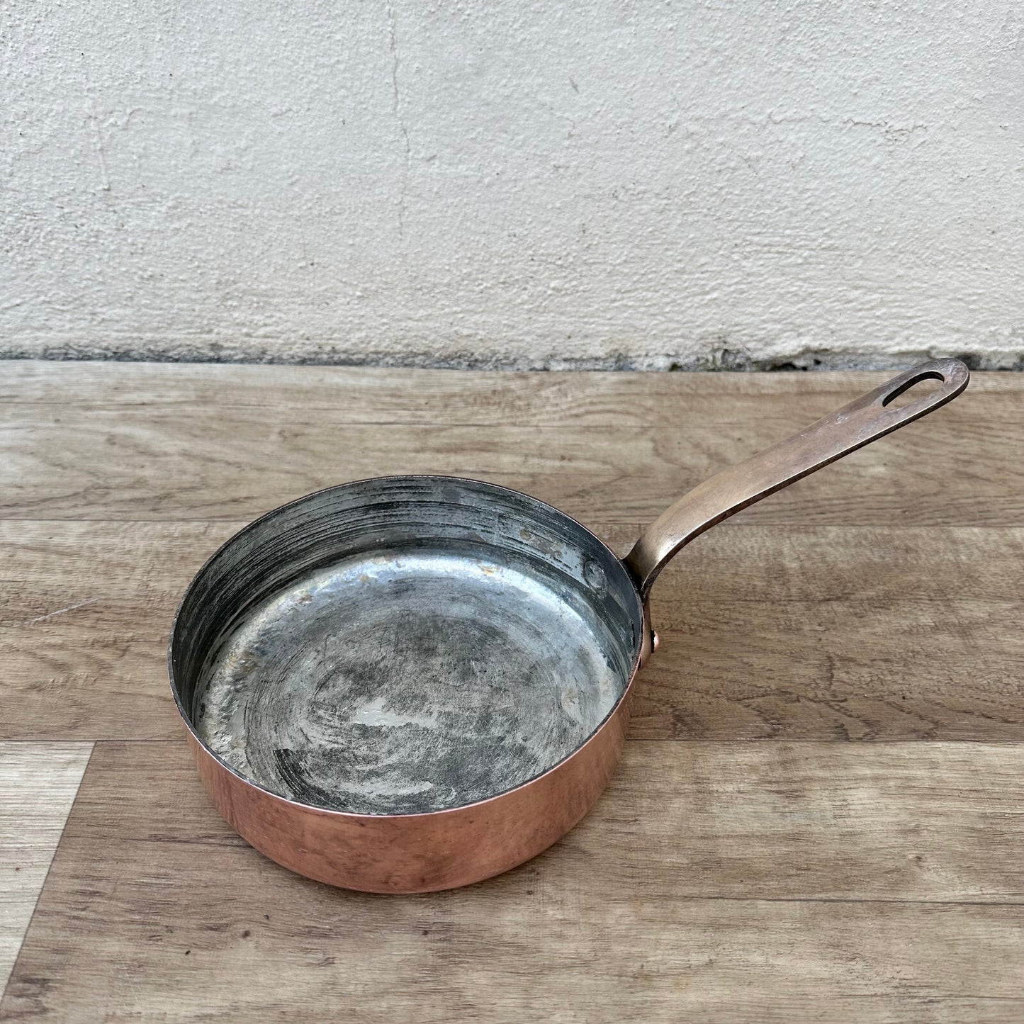 French Copper Sauteuse Pan Vintage Tinned Cookware Made in France 0712232 Unbranded