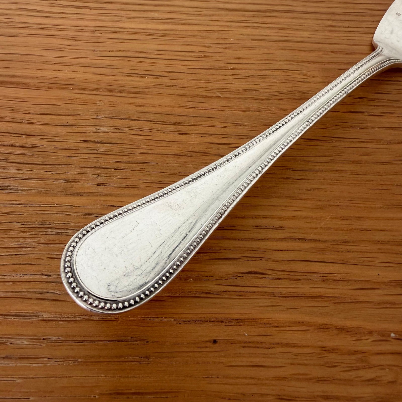 Christofle Silver Plated Fish Knife Server Perle Beaded French 2607261 Christofle