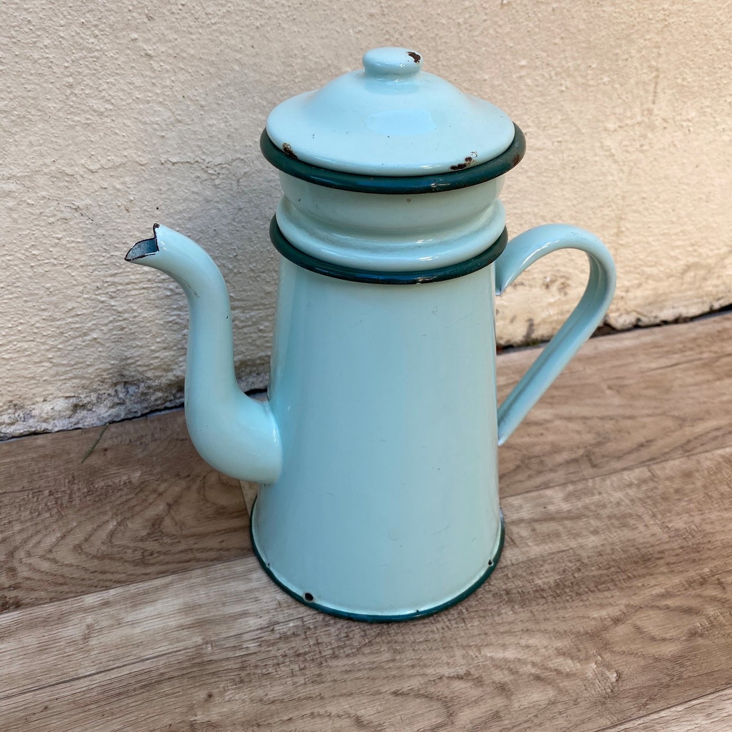 French Enamelware Biggin Coffee Pot Blue Vintage Kitchen 04072618 Fleamarketfrance
