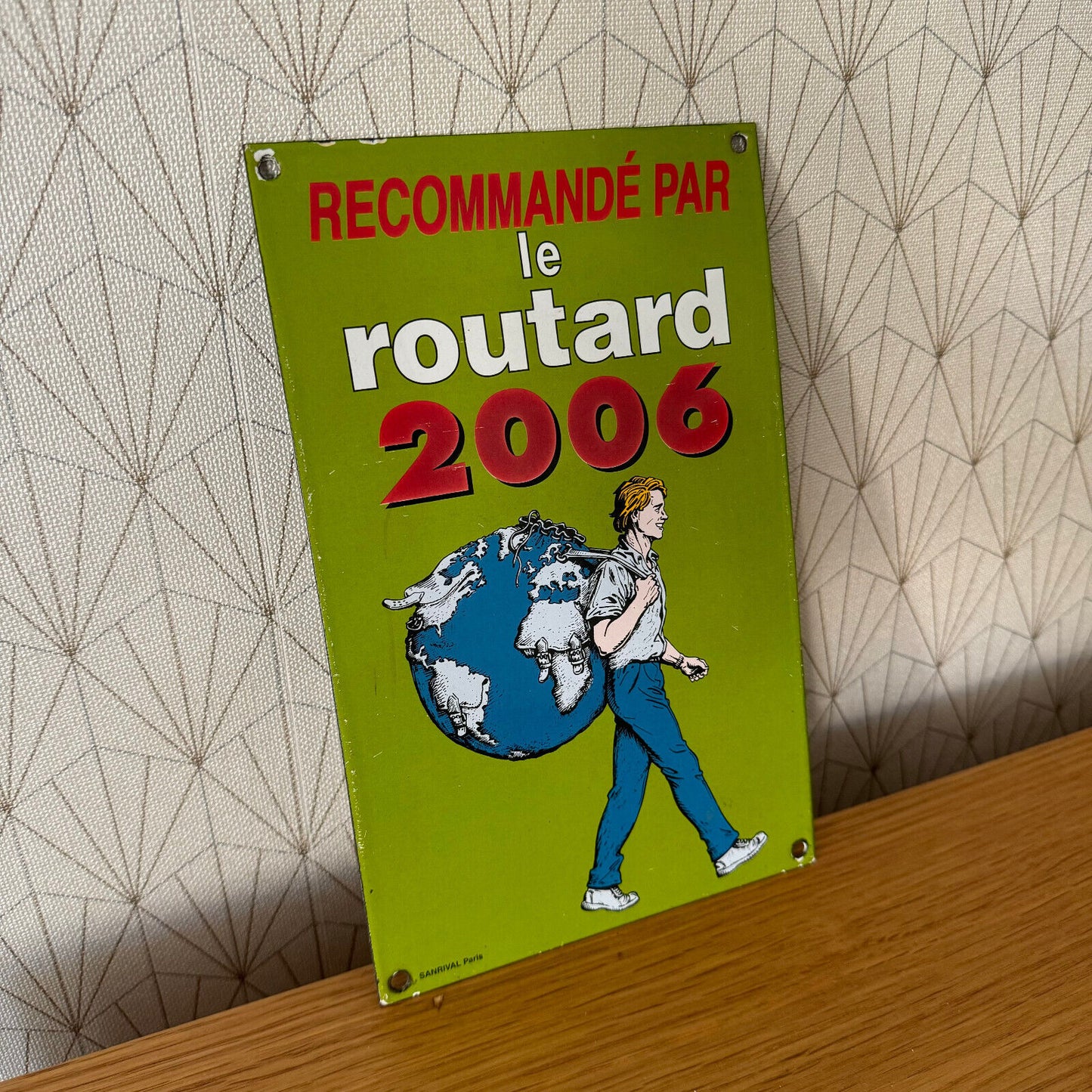 French enameled sign plaque SANRIVAL PARIS  guide du routard  2006 23032517