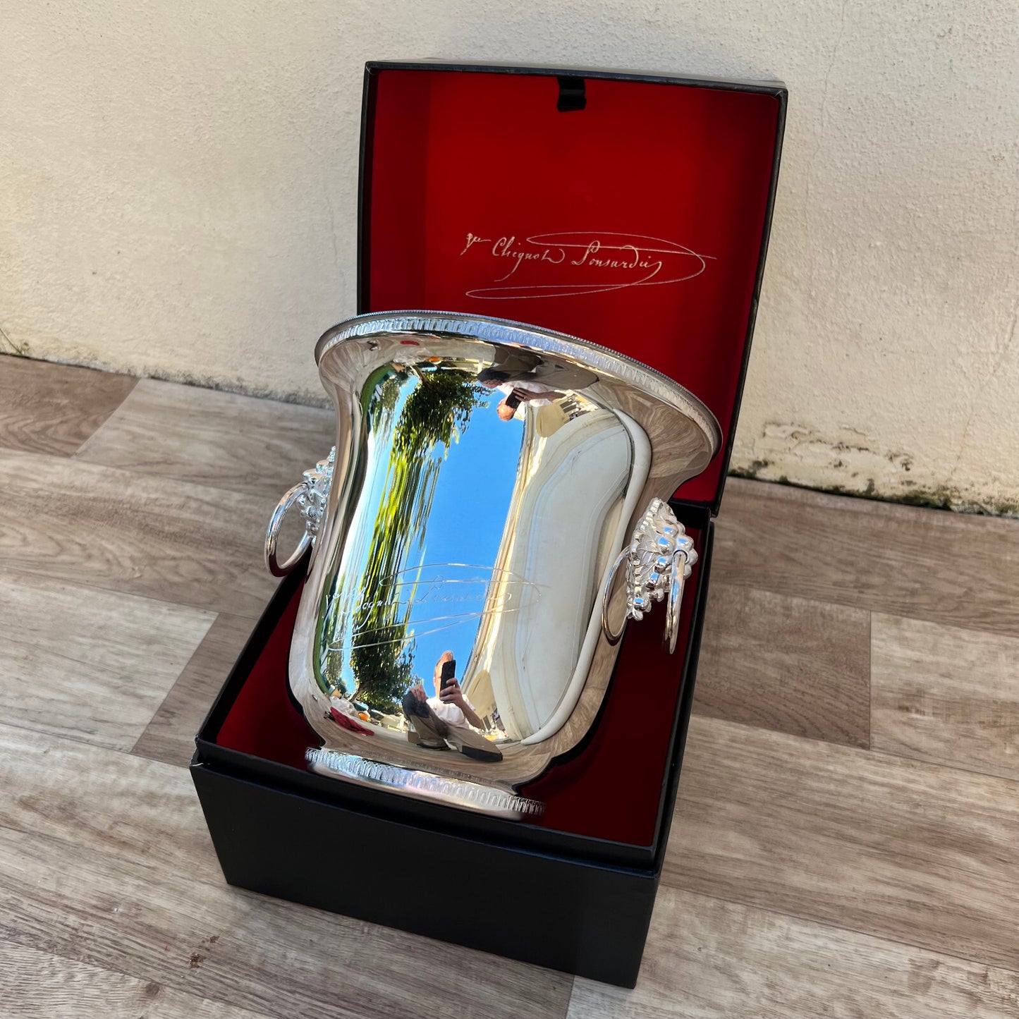 French Silver Champagne Bucket Veuve Clicquot Ice Cooler Vintage 24112412 Veuve Clicquot