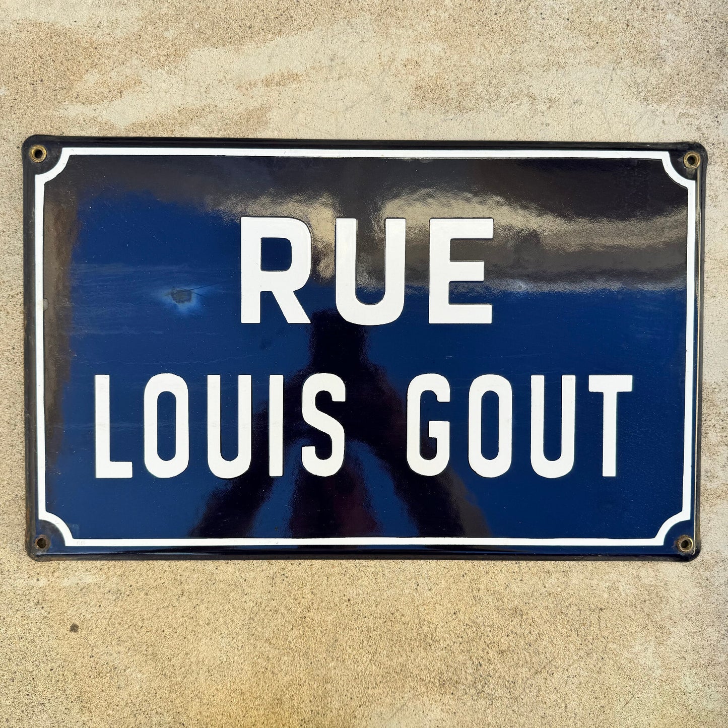 Vintage French Street Sign Rue Louis Gout Blue Enamel Plaque 13042443 Fleamarketfrance