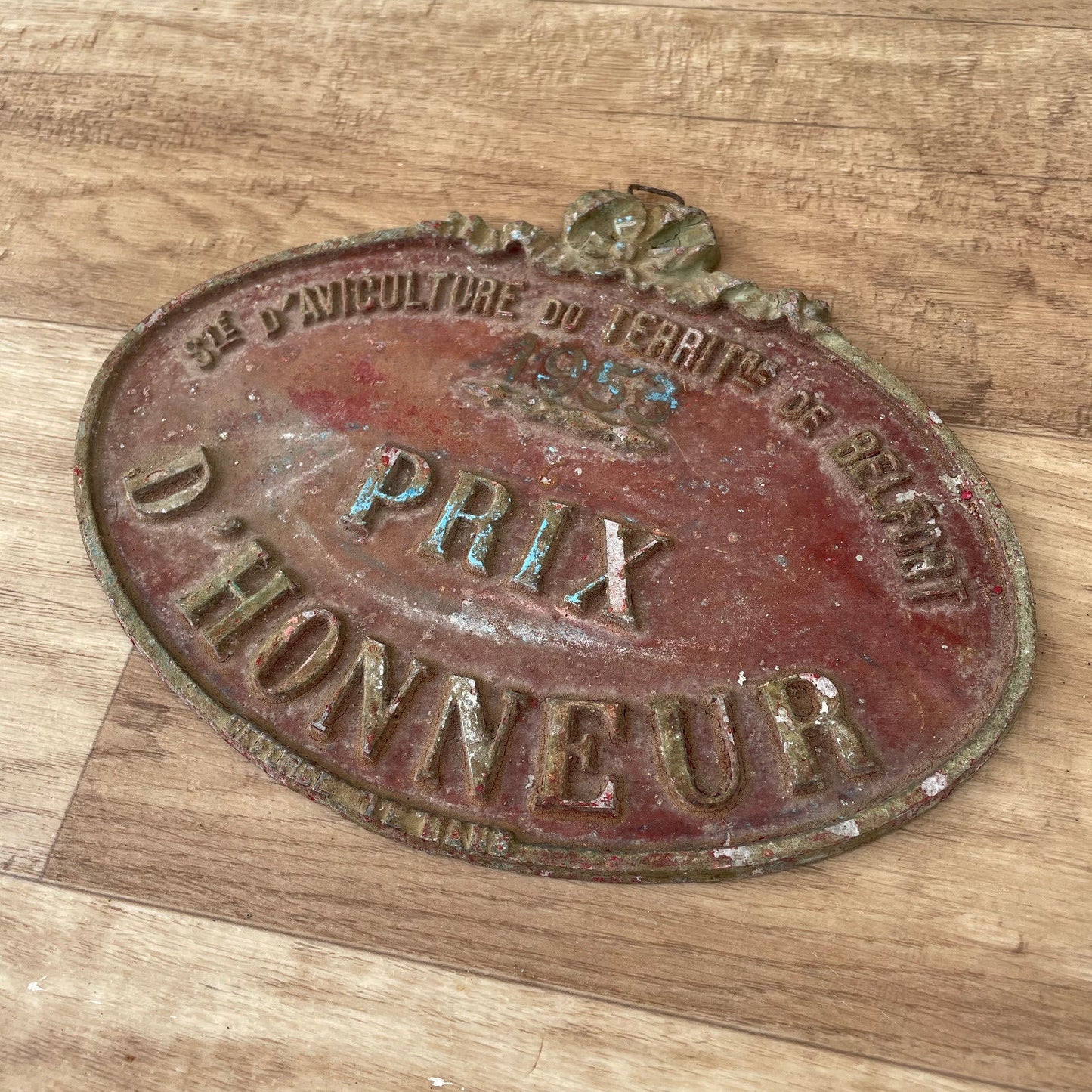 FRENCH VINTAGE AGRICULTURE PLAQUE TROPHY AWARD ANIMALS PRIZE SIGN 1103257 Fleamarketfrance