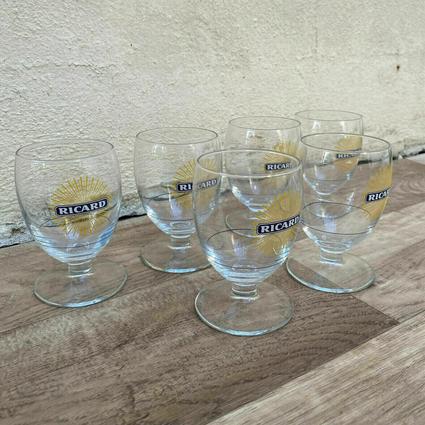 Vintage Ricard Pastis Glasses French Aperitif Stemware Set of 6 0305261 Ricard