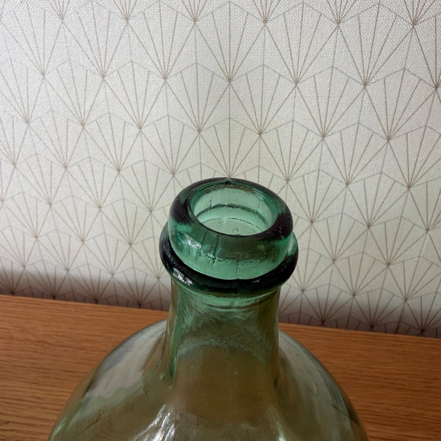 Set 2 French Demijohn Dame Jeanne Green Light Glass Bottles 2505263 Fleamarketfrance