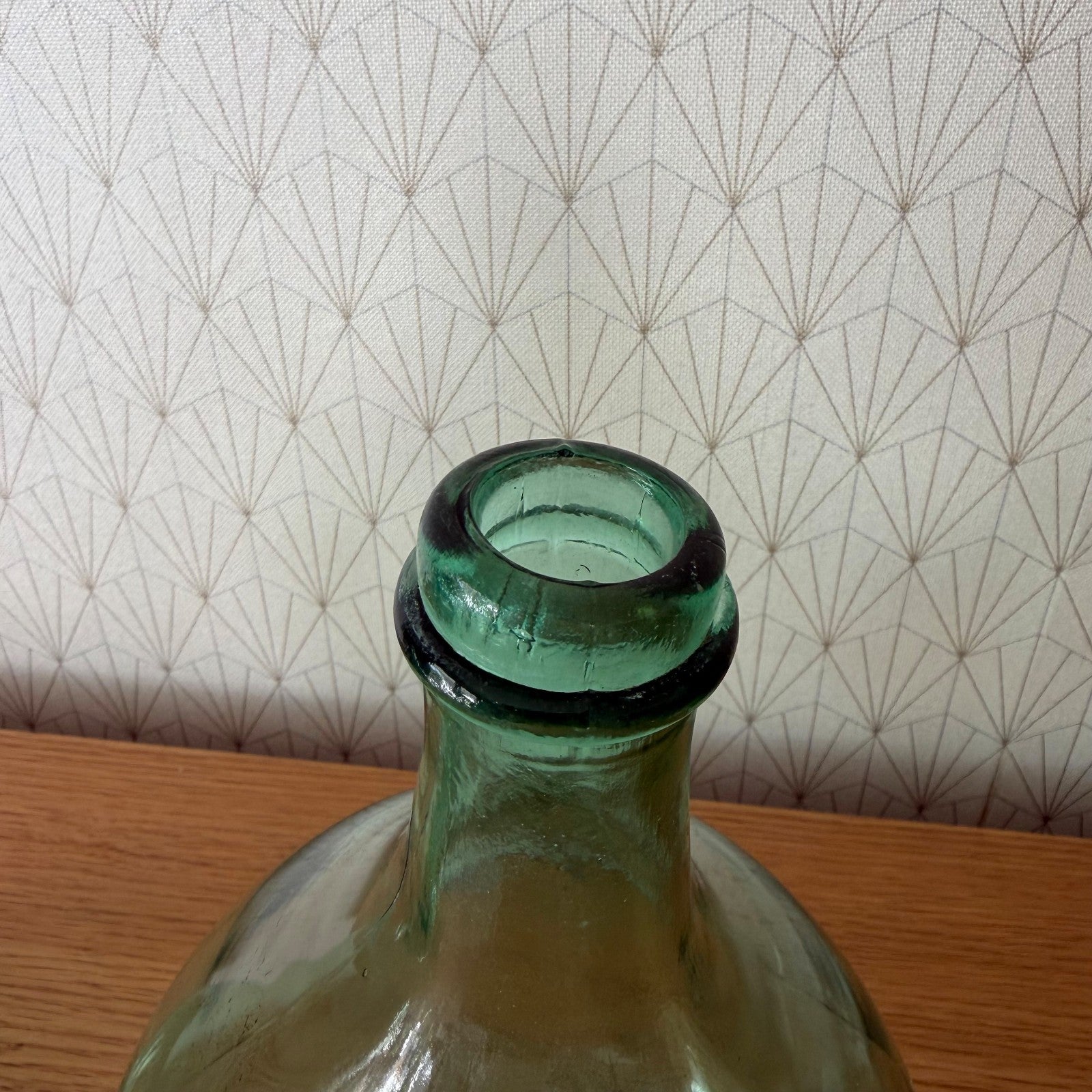 Set 2 French Demijohn Dame Jeanne Green Light Glass Bottles 2505263 Fleamarketfrance