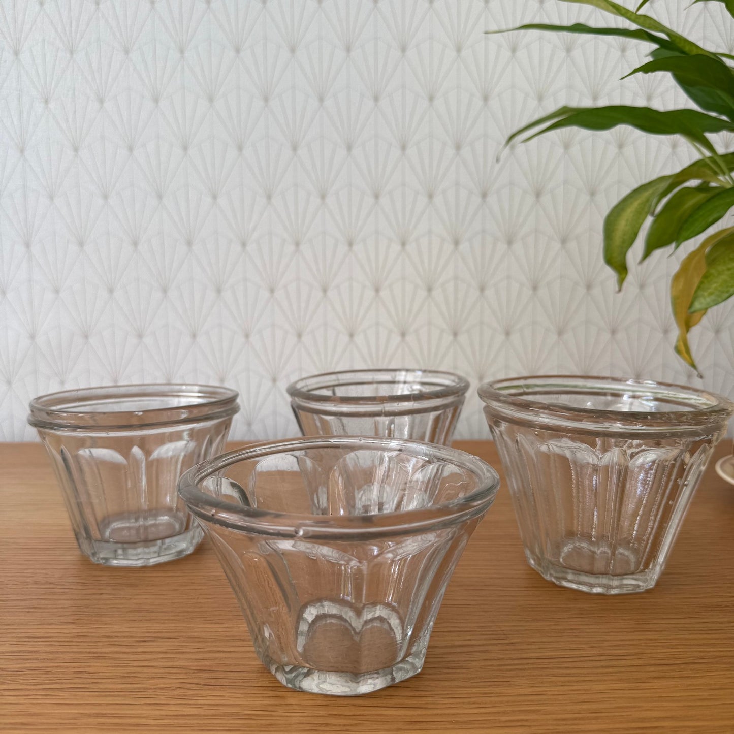French Jam Jars Vintage Glass Preserving Pots Set of 4 Faceted 2307252 Fleamarketfrance : French vintage and antique decor