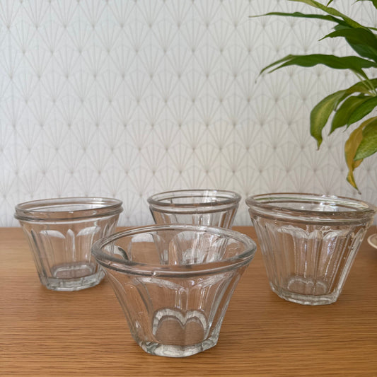 French Jam Jars Vintage Glass Preserving Pots Set of 4 Faceted 2307252 Fleamarketfrance : French vintage and antique decor
