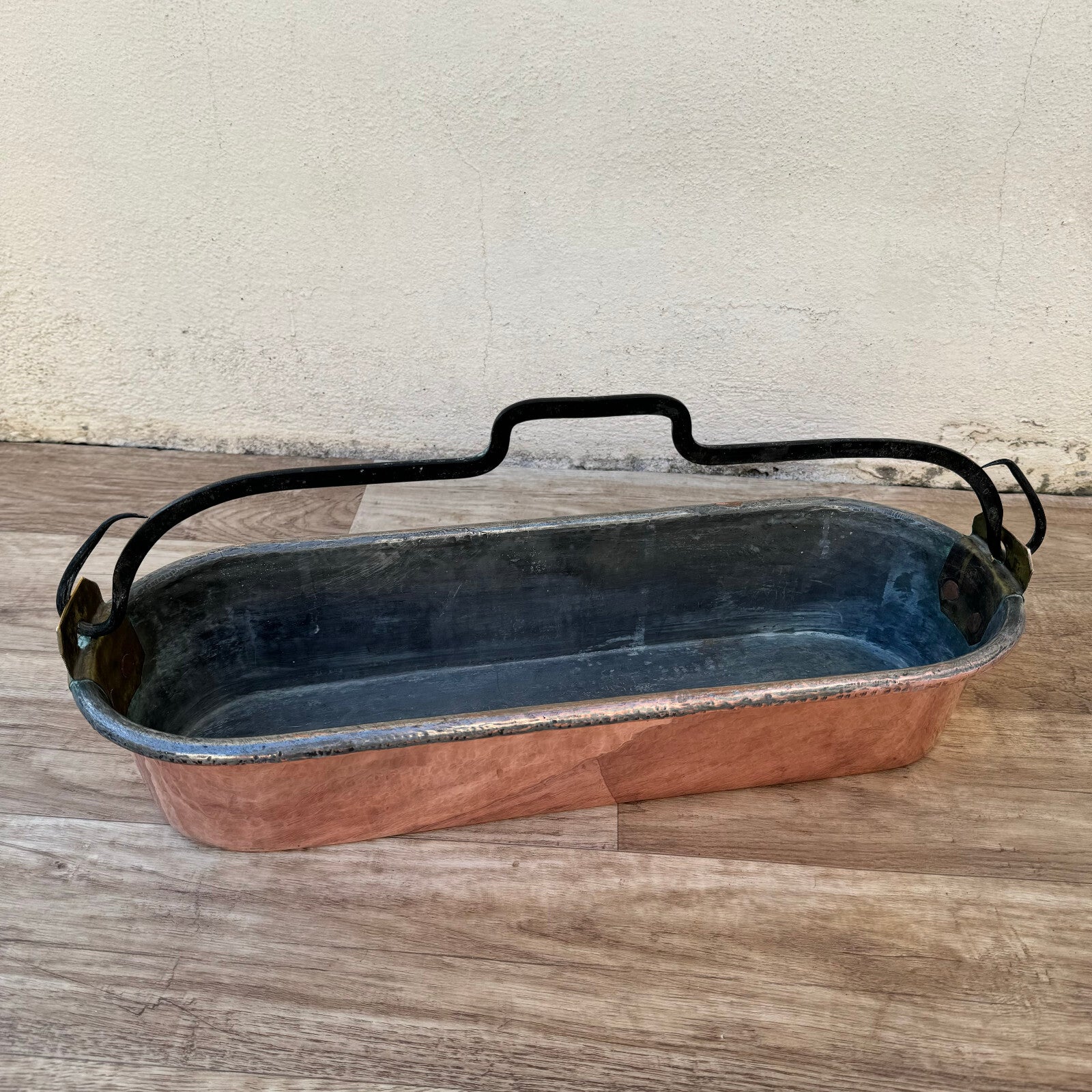French Copper Fish Kettle Poacher Steamer Villedieu Antique 13082513* Fleamarketfrance