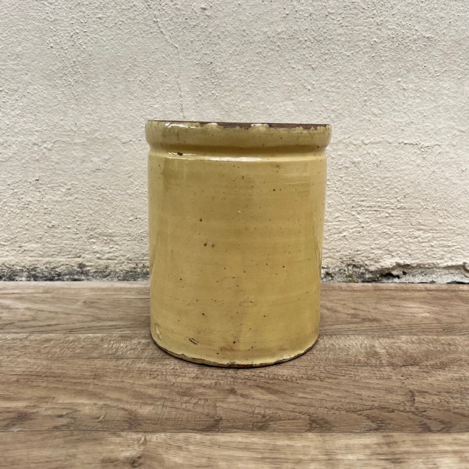 Antique French Confit Pot Yellow Glazed Terracotta Stoneware 1107225 Unmarked