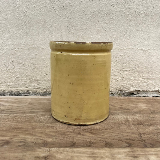 Antique French Confit Pot Yellow Glazed Terracotta Stoneware 1107225 Unmarked