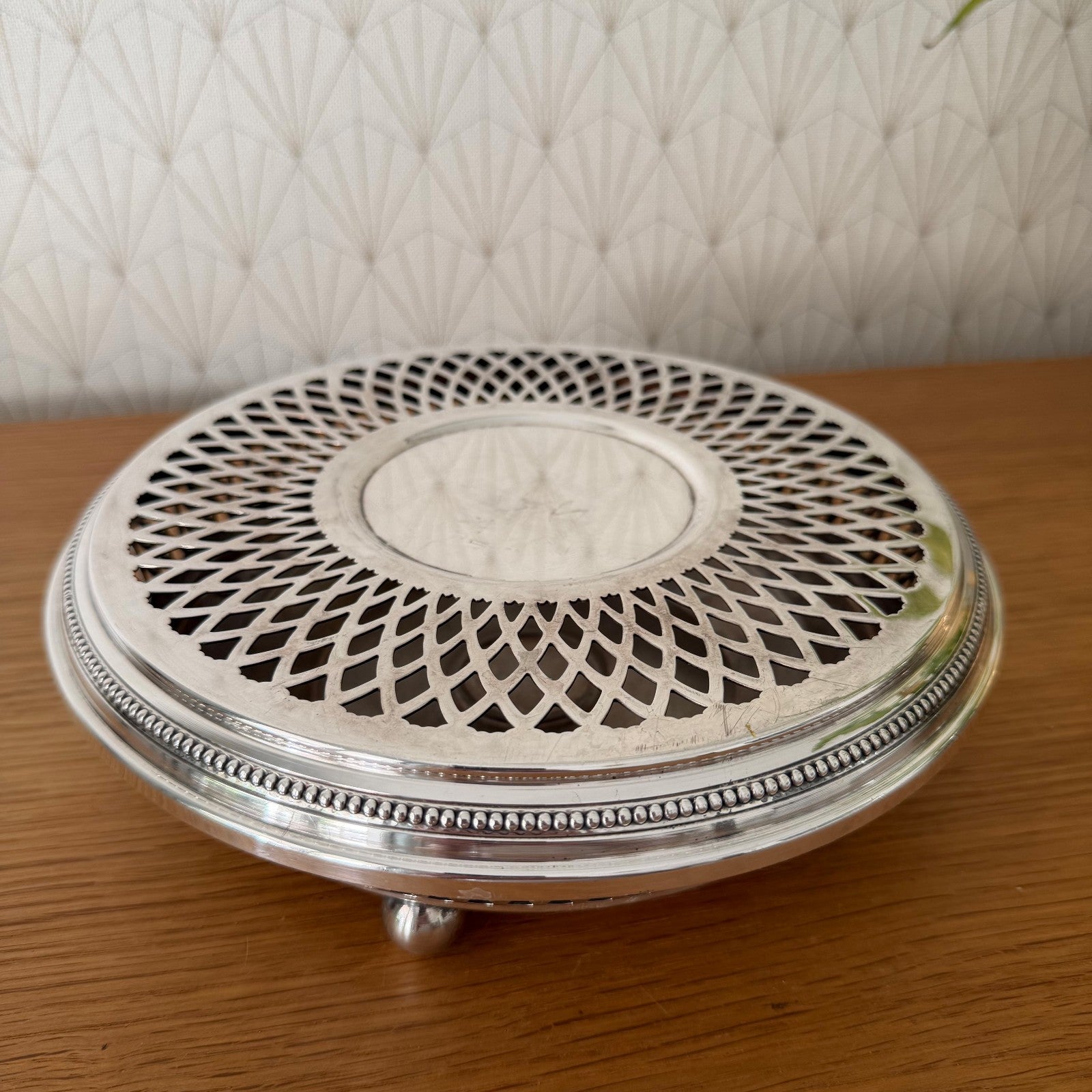 Christofle Gallia Silverplate Pierced Dish France Chauffe Plat 26072613 ercuis