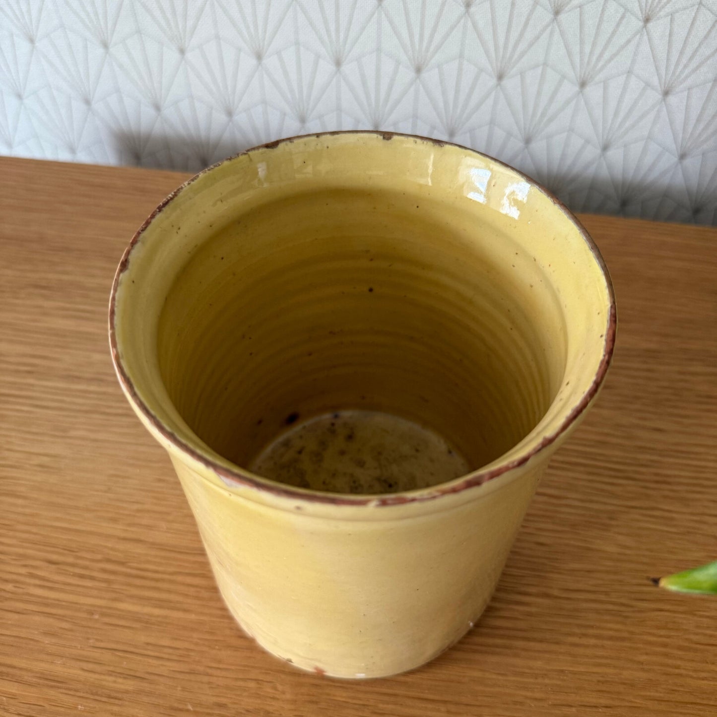 HANDMADE GLAZED YELLOW ANTIQUE FRENCH CONFIT JAM POT SMALL TERRACOTTA 29042512