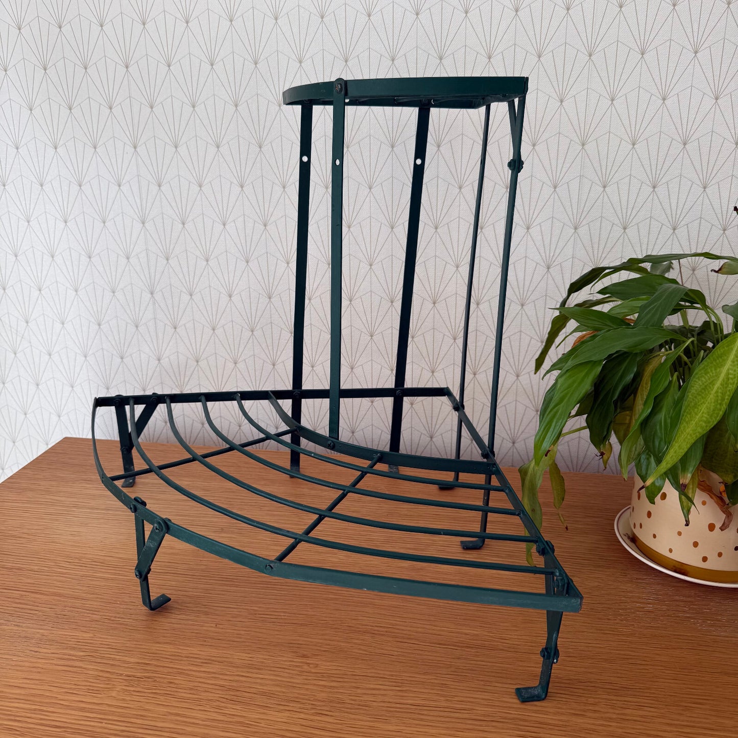 Vintage French Plant Stand Metal Green Two Tier Garden Display 0301253 Unbranded