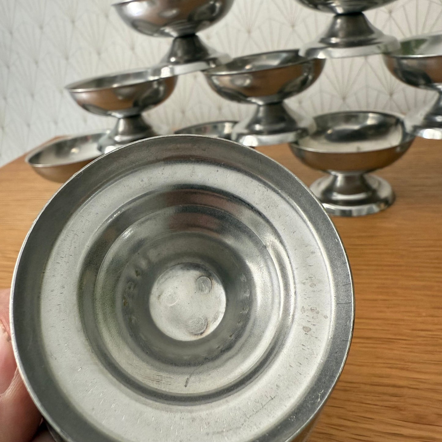 Set Of 12 Vintage Inox European Stainless Goblet Ice Cream Cup 0807252 Stainless