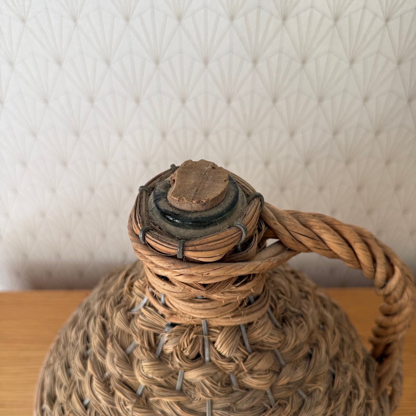 Vintage French Dame Jeanne Wicker Wrapped Demijohn Wine Bottle 1310259 Fleamarketfrance : French vintage and antique decor