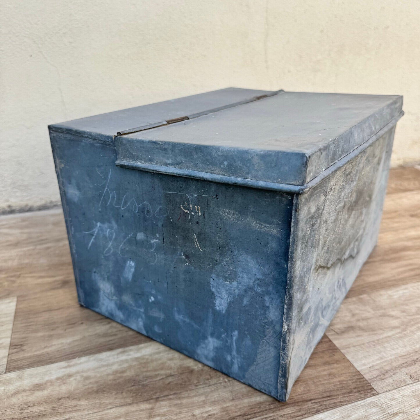 Vintage 1950's galvanized Metal Utility Storage Case Toolbox Tackle Box 1206243 - Fleamarketfrance