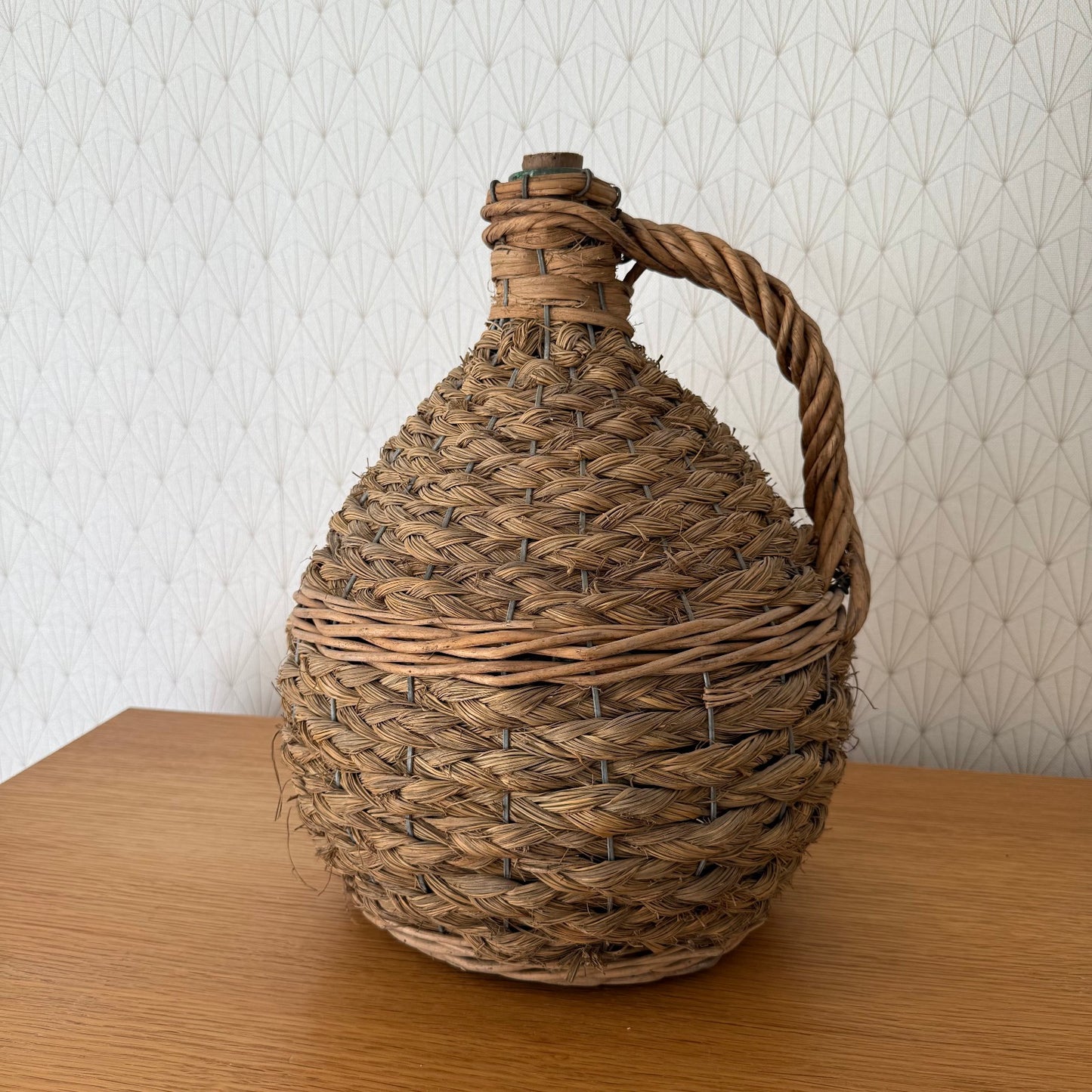 Vintage French Dame Jeanne Wicker Wrapped Demijohn Wine Bottle 1310259 Fleamarketfrance : French vintage and antique decor