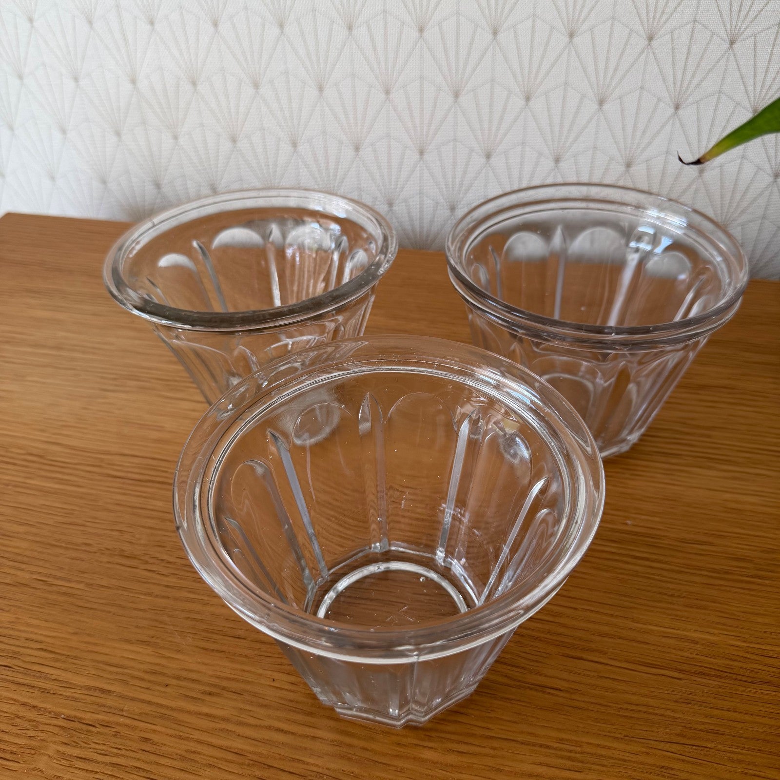 3 Large Vintage French Glass Jam Jelly Jar Pot Faceted Preserving Glass 1812253 Fleamarketfrance : French vintage and antique decor