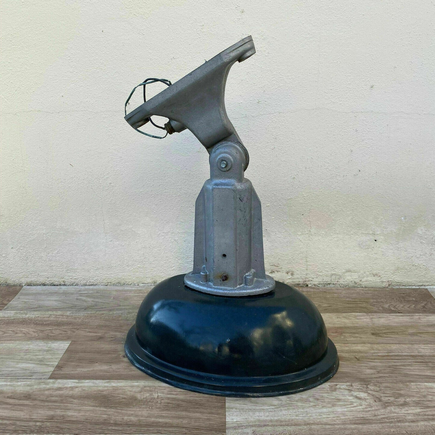 French Industrial Wall Light Blue Enamel Adjustable Arm Vintage 25114194 Unbranded