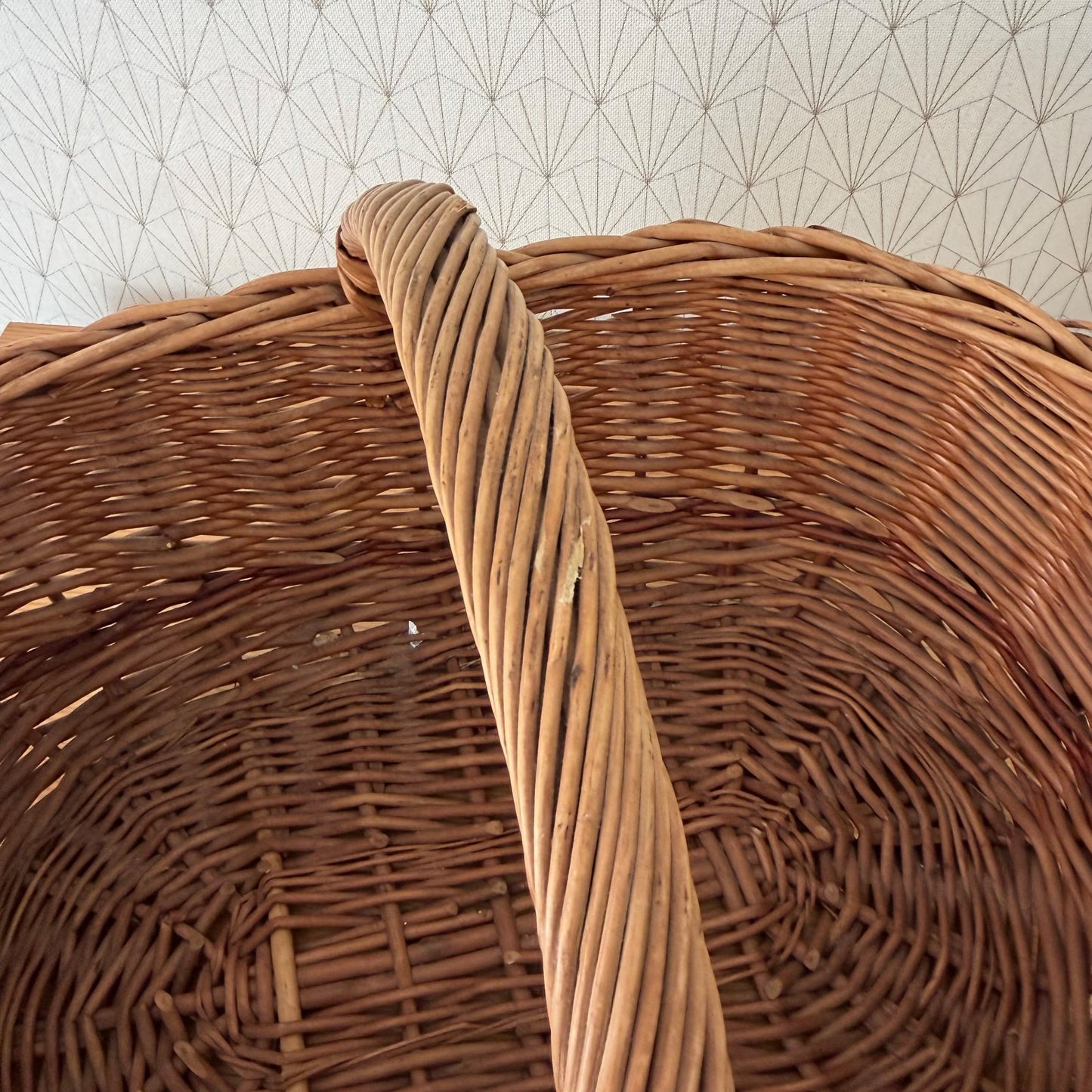 French Wicker Basket Market Shopping Rattan Weave Handmade Vintage 2505265 Fleamarketfrance