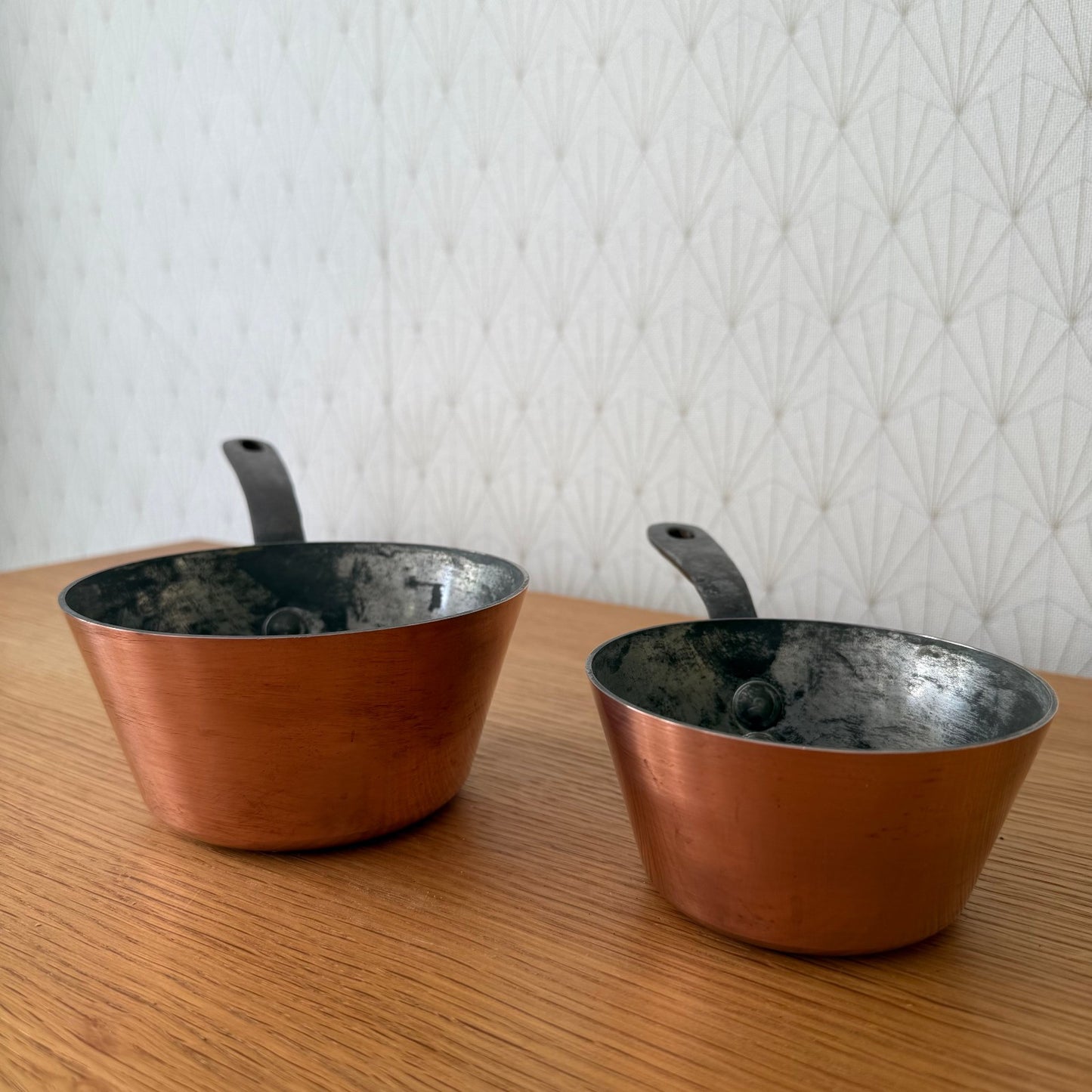 French Copper Pans Windsor Villedieu Vintage Set Tin Lined 23072520 Villedieu
