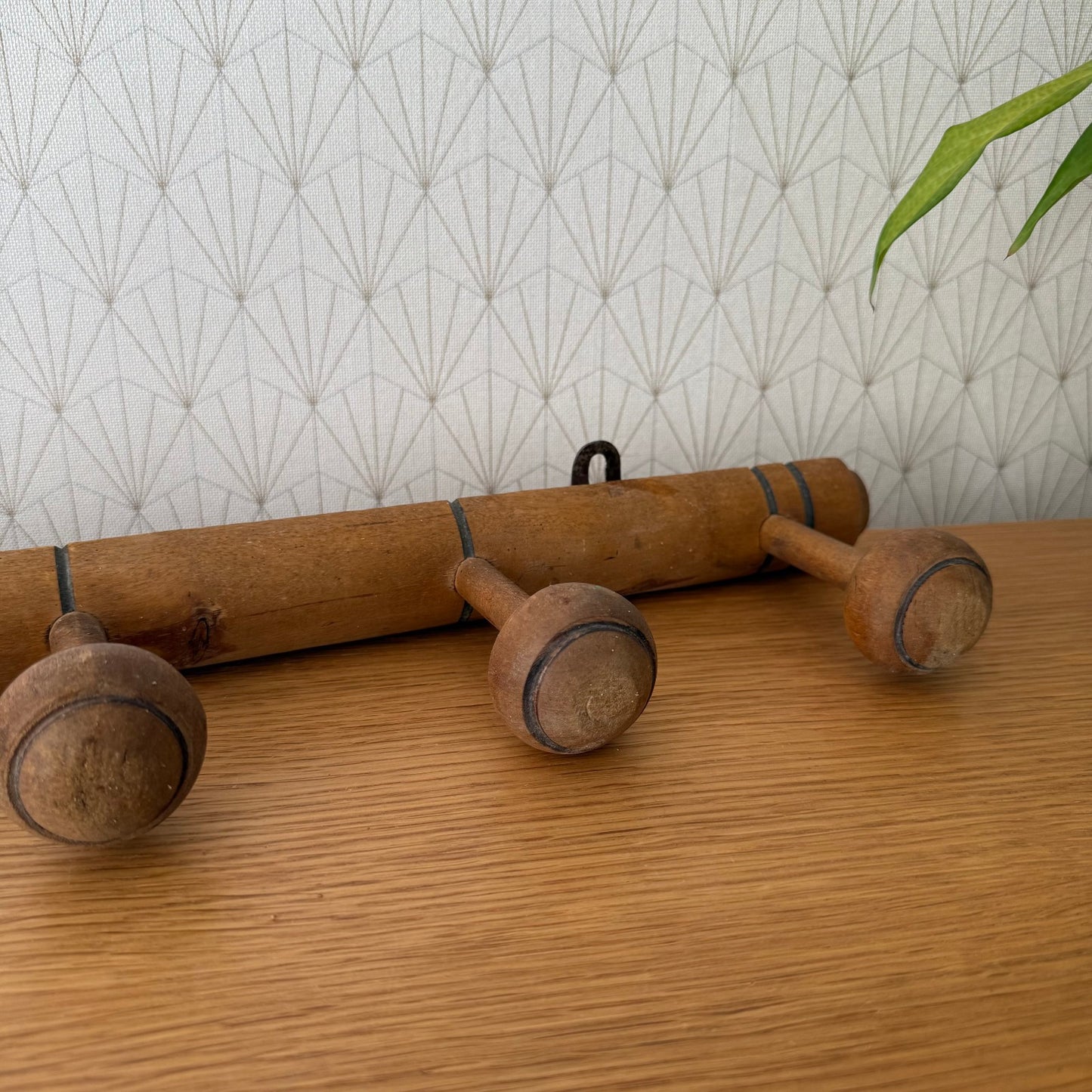 Antique Wooden French Coat Hook Hat 5 Pegs Hanger Faux Bamboo rack 0407253 Unbranded