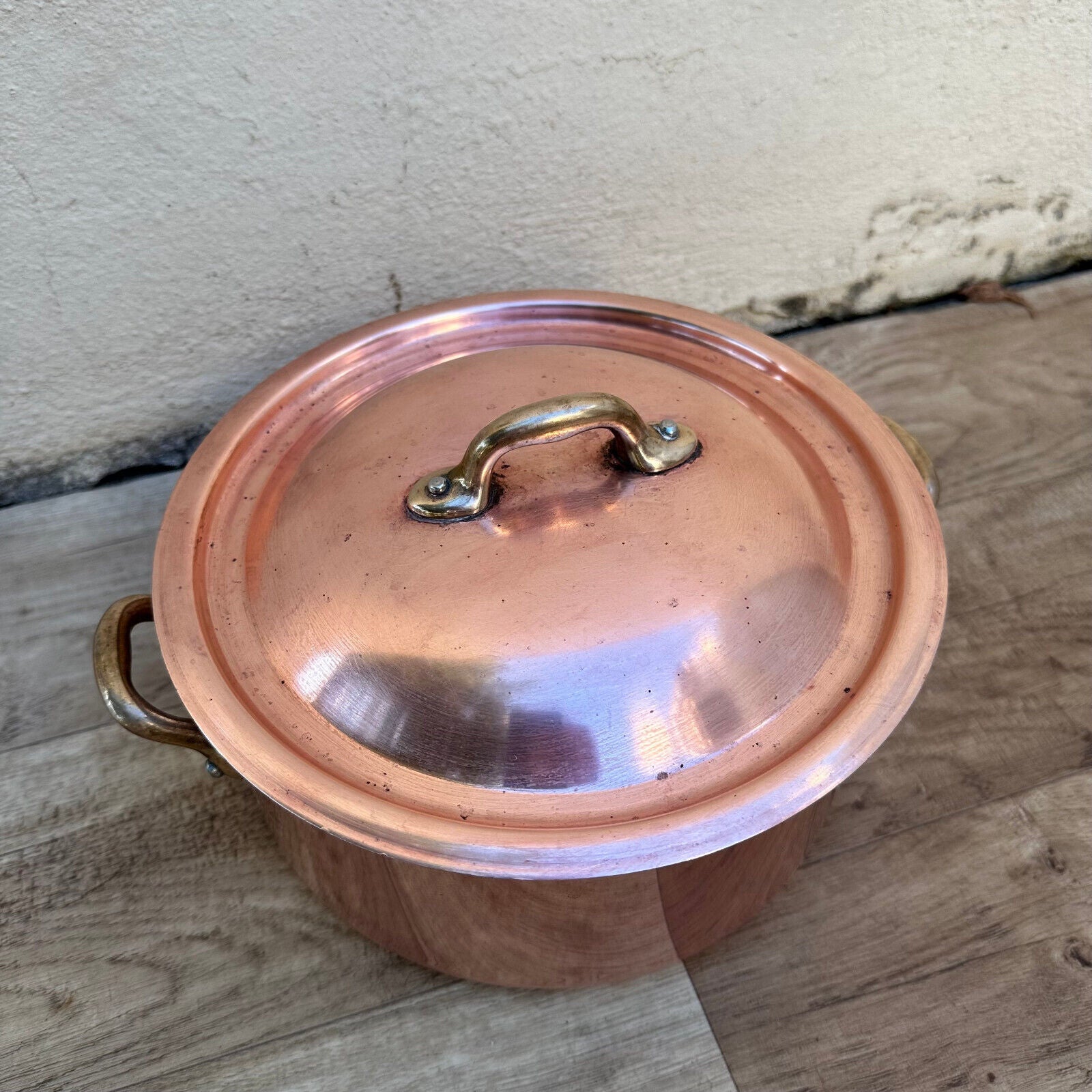 Made in France Paris French stock pot Vtg Copper Cookware 7 3/4" 2009236 - Fleamarketfrance