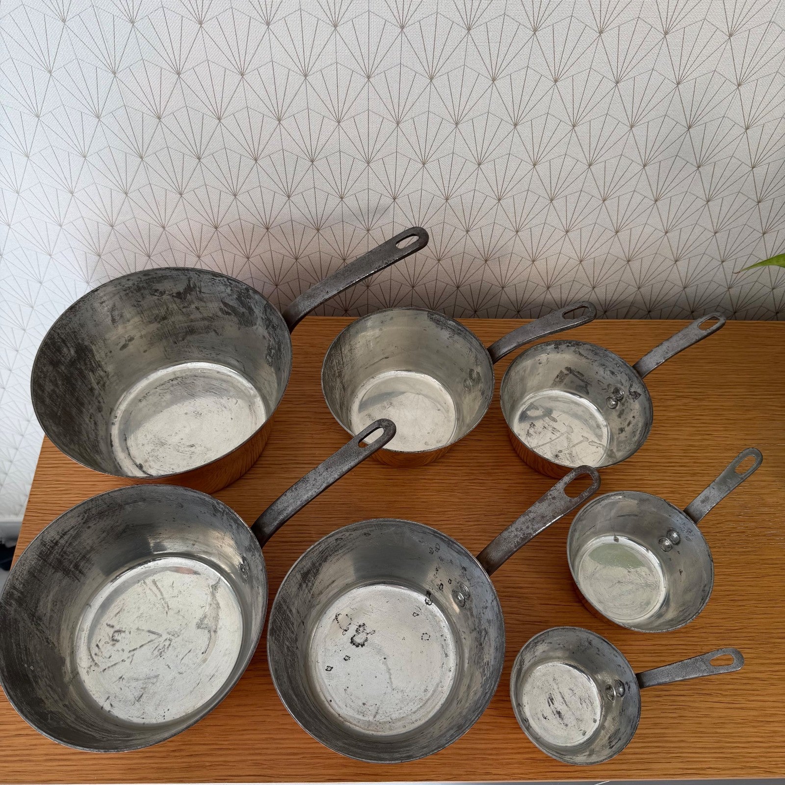 French Copper Pans Set Villedieu Serie Speciale Windsor 7 Piece 0505261 Unbranded