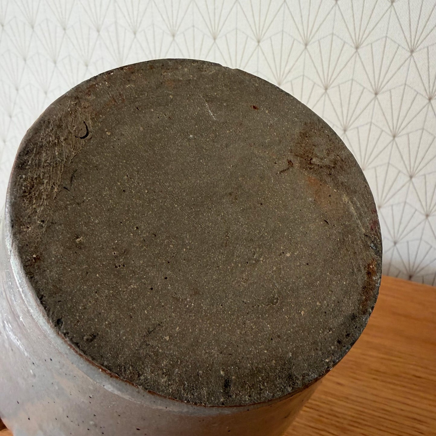 French Confit Pot Grey Stoneware Crock Two Handles Vintage 1812251 Unmarked