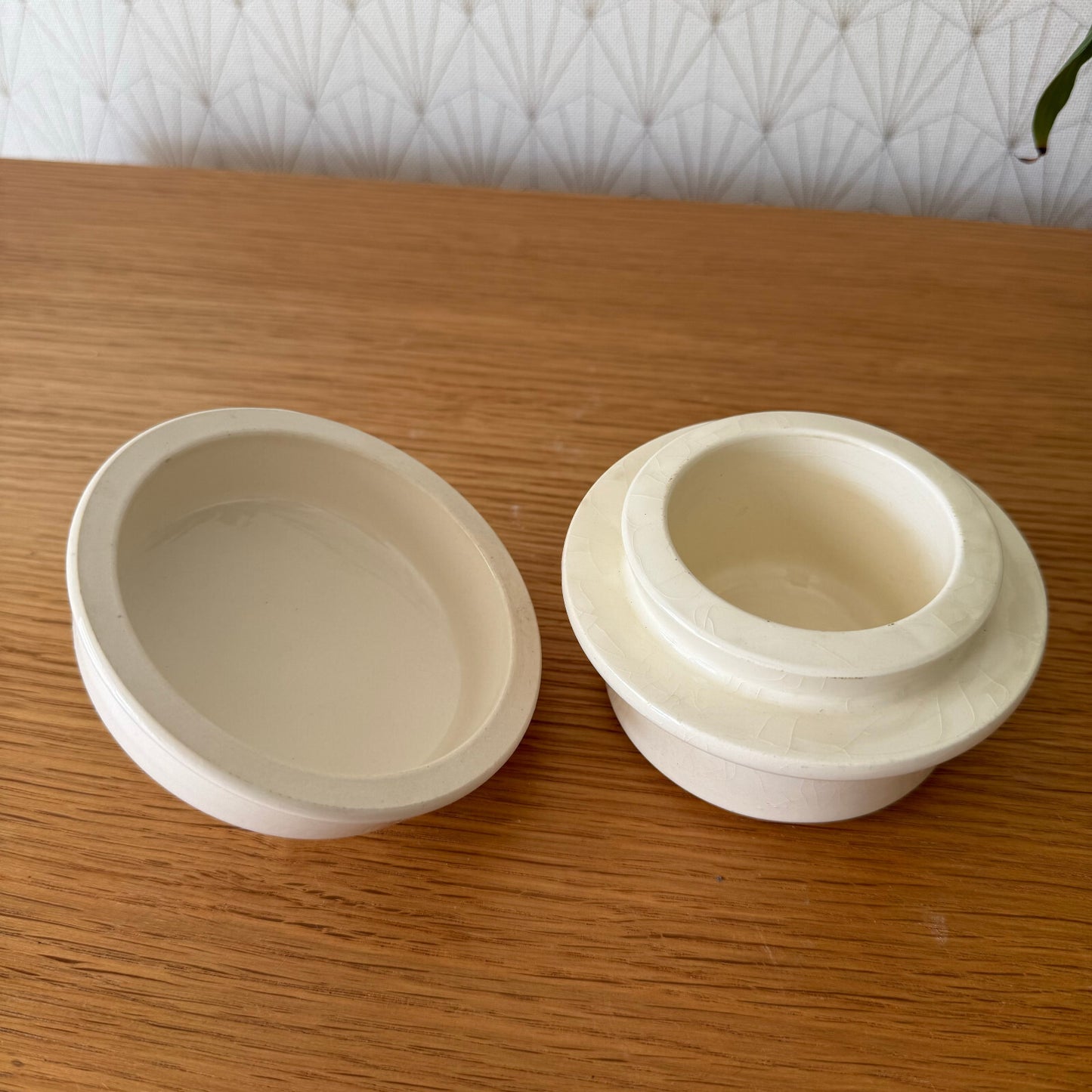 French Vintage Terrine Sarreguemines White Ceramic Foie Gras Pot 11012516 Sarreguemines