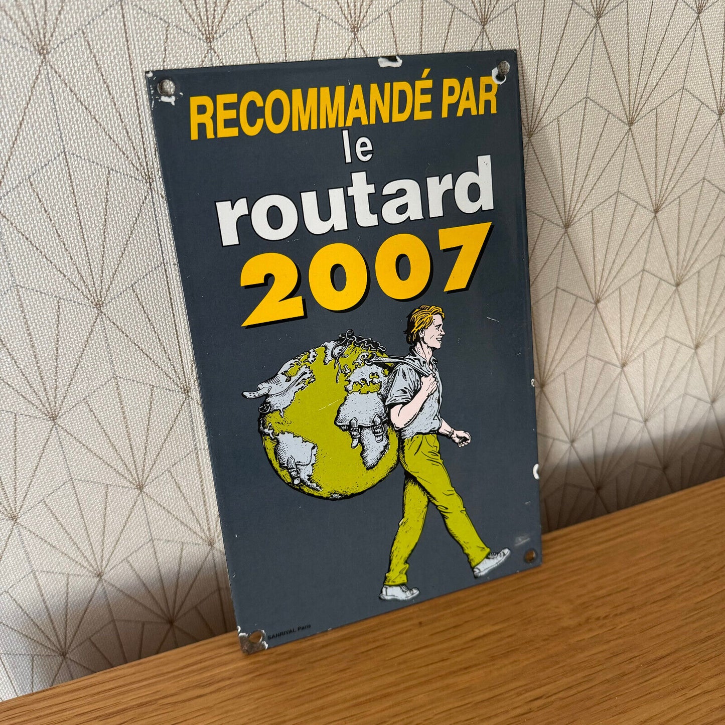 French enameled sign plaque SANRIVAL PARIS  guide du routard  2007 23032516