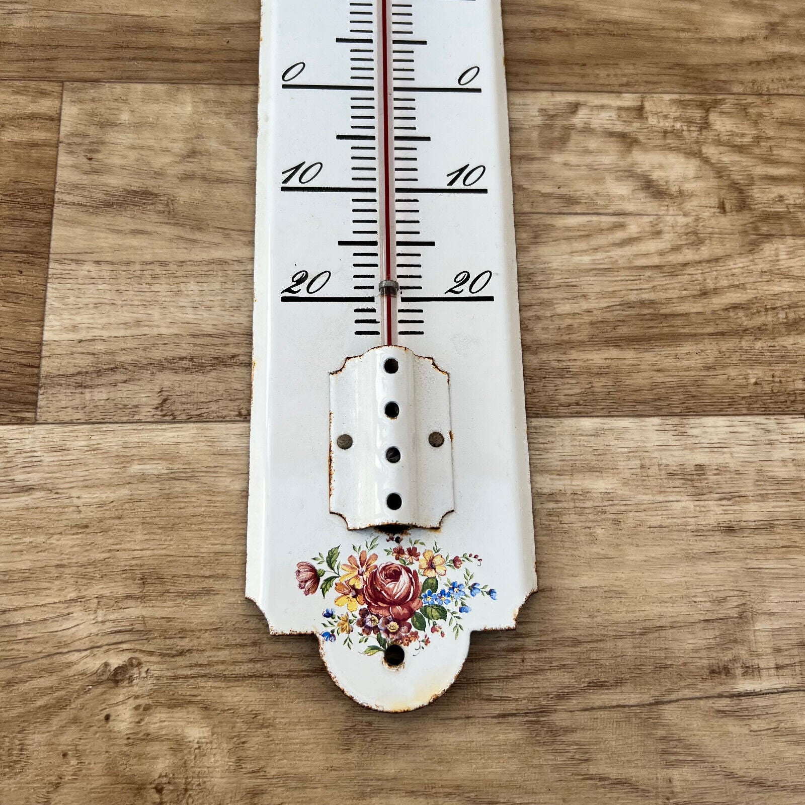 French Emalia French Enamel & Metal Thermometer Country flowers 1610241 - Fleamarketfrance