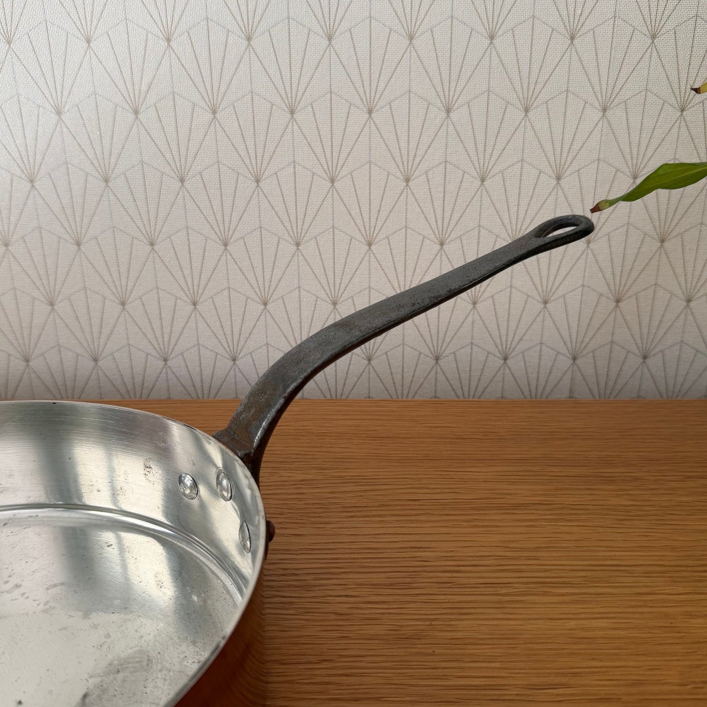 Villedieu Vintage Paris France saute Pan 9 1/2" Vtg Copper Cookware 0810254