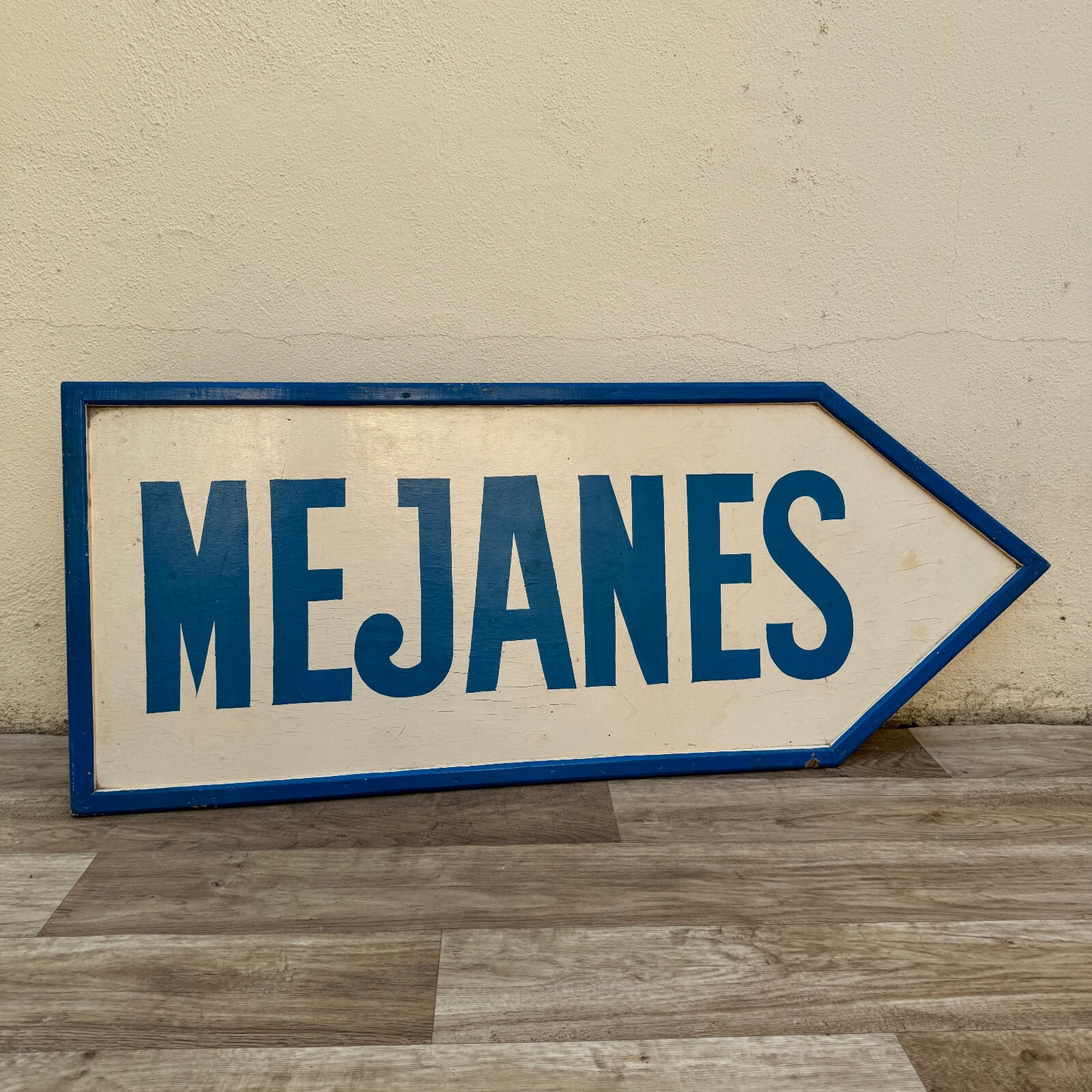 Vintage French Street Sign MEJANES Wood Arrow Directional Plaque 22082411 Fleamarketfrance