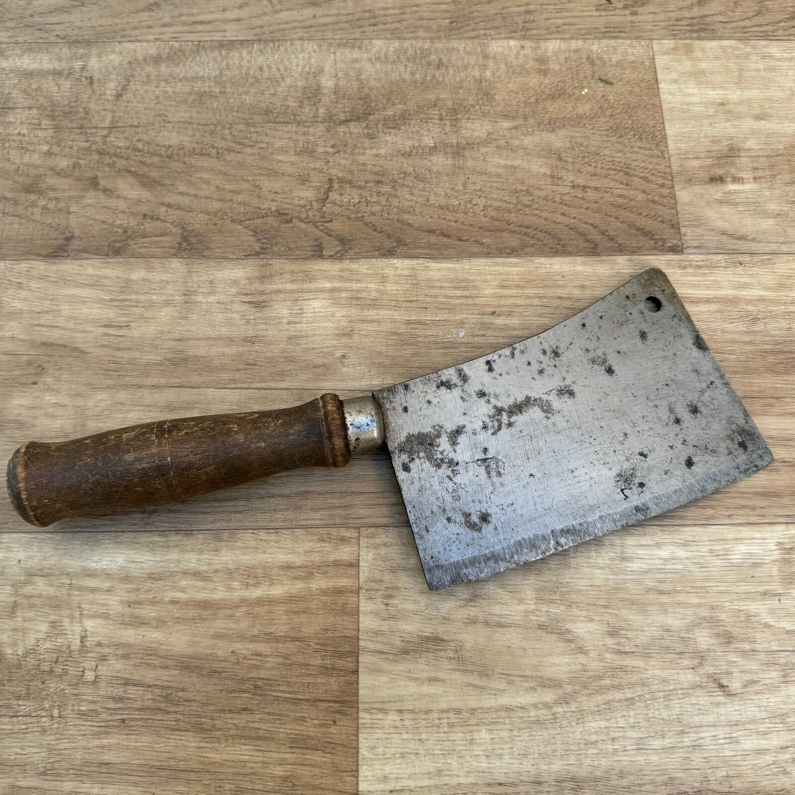 French Butcher Cleaver Vintage Kitchen Knife Meat Chopper 11.5" 04082419 Unbranded