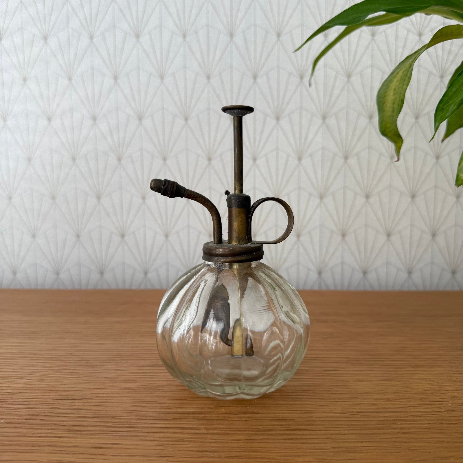 French Vaporiser Glass Ribbed Brass Top Vintage Plants 1907253 Fleamarketfrance
