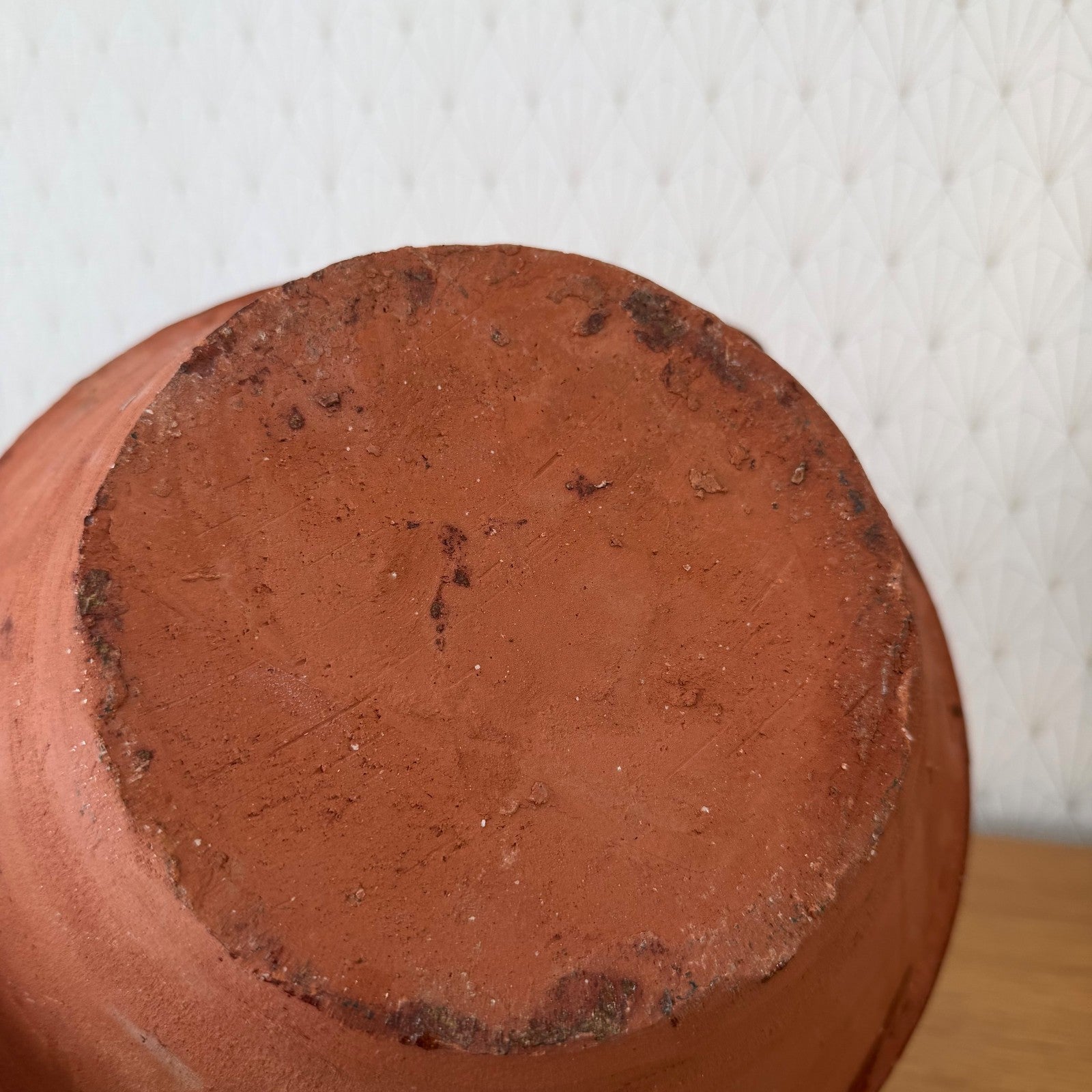 Vintage French Terracotta Glazed Mixing Bowl Rustic Pottery Tian 14072613 Fleamarketfrance